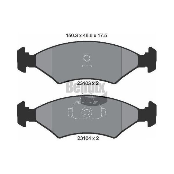 Bendix Braking BPD1923 Set Di Pastiglie Freno, Freno A Disco Oe 1010503 Compatibile Con Courier, Fiesta, Puma-image