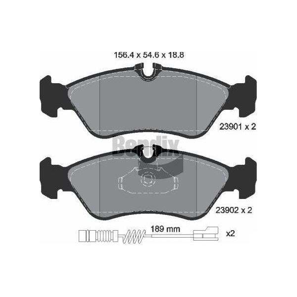 Bendix Braking BPD1322 Set Di Pastiglie Freno, Freno A Disco Oe 2D0698451 Compatibile Con Sprinter-image