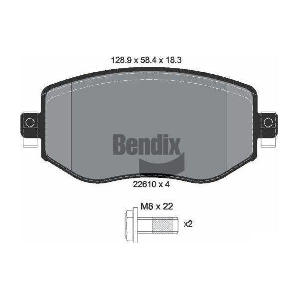 Bendix Braking BPD1535 Set Di Pastiglie Freno, Freno A Disco Oe 410603407R Compatibile Con Megane-image