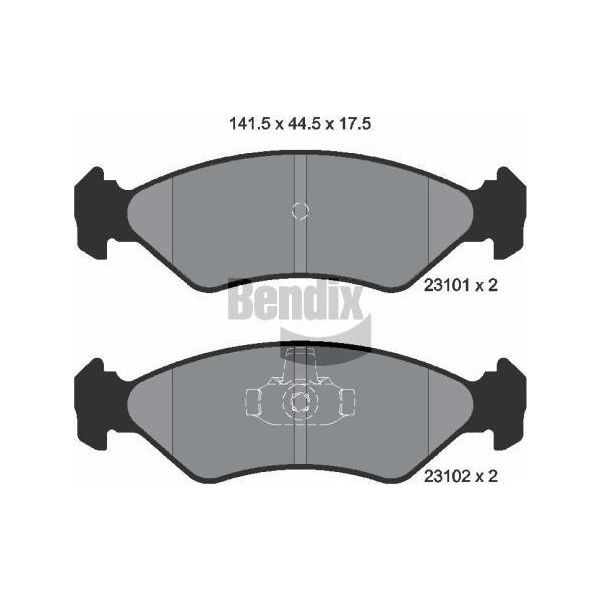Bendix Braking BPD1296 Set Di Pastiglie Freno, Freno A Disco Oe 1010502 Compatibile Con Courier, Fiesta, Ka-image