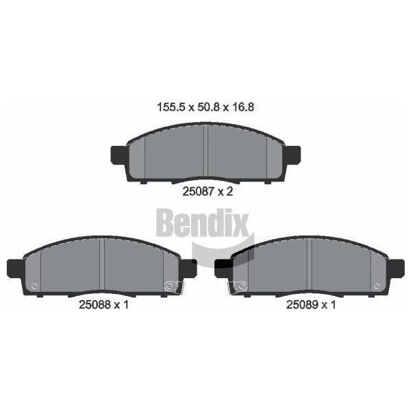 Bendix Braking BPD1274 Set Di Pastiglie Freno, Freno A Disco Oe MQ704260 Compatibile Con NV200-image