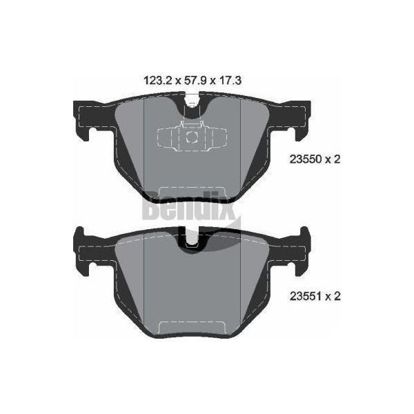 Bendix Braking BPD1272 Set Di Pastiglie Freno, Freno A Disco Oe 1288895 Compatibile Con Serie 3 E90, Serie 3 E93, Serie 3 E92, Serie 3 E91, X1-image