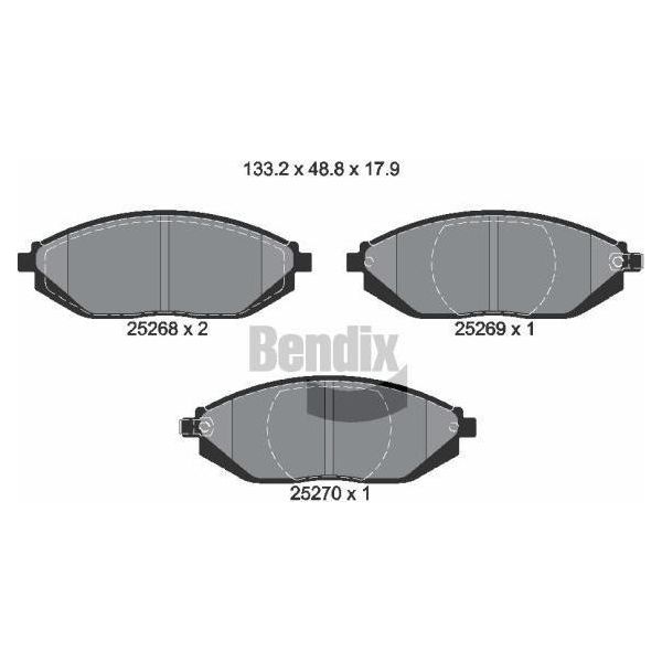 Bendix Braking BPD1363 Set Di Pastiglie Freno, Freno A Disco Oe 96682858 Compatibile Con Spark-image