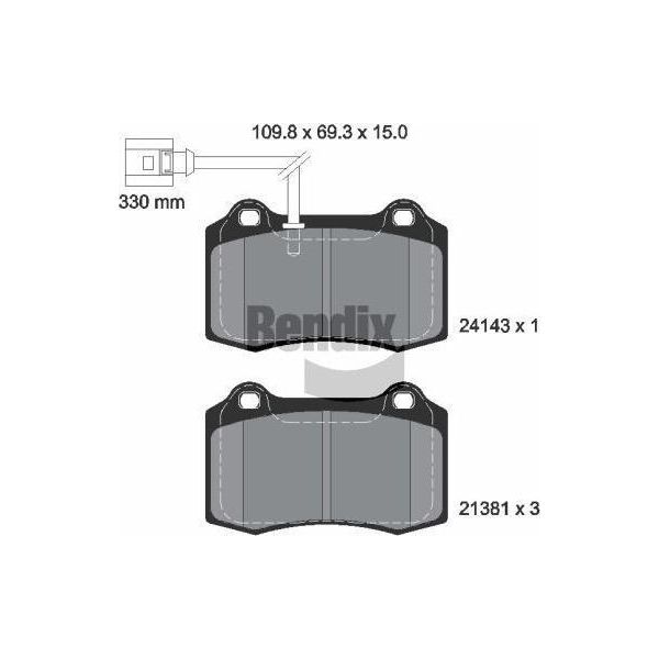 Bendix Braking BPD2096 Set Pastiglie Freno, Freno A Disco Oe 1ML698151 Compatibile Con Leon-image