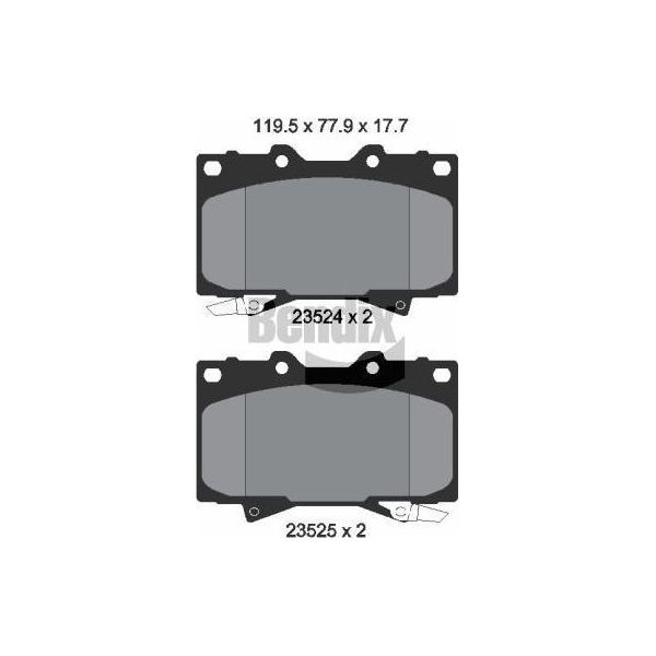 Bendix Braking BPD2002 Set Di Pastiglie Freno, Freno A Disco Oe 0446560230 Compatibile Con Lx, Land Cruiser-image