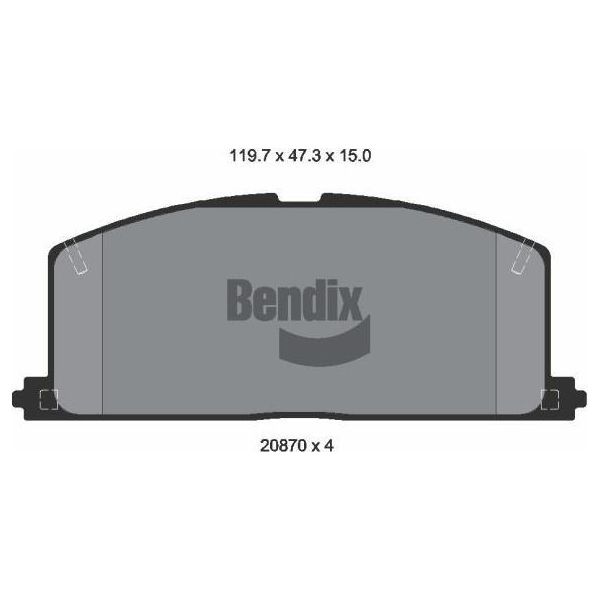 Bendix Braking BPD1728 Set Di Pastiglie Freno, Freno A Disco Oe AY040TY012 Compatibile Con Corolla, , Paseo, Starlet-image