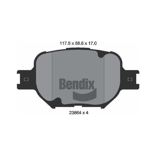 Bendix Braking BPD2057 Set Di Pastiglie Freno, Freno A Disco Oe 0446521030 Compatibile Con Celica, Corolla, Matrix-image