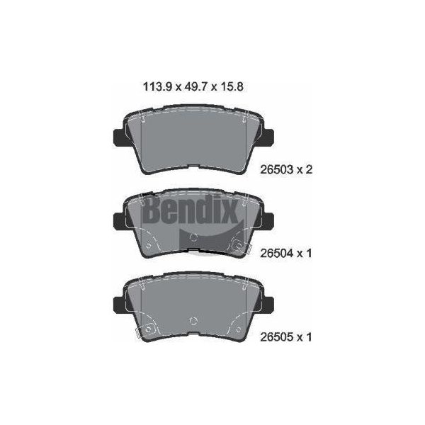 Bendix Braking BPD2388 Set Di Pastiglie Freno, Freno A Disco Oe 58302D4A75 Compatibile Con Optima-image