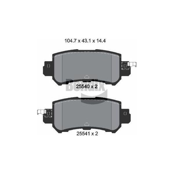 Bendix Braking BPD2252 Set Di Pastiglie Freno, Freno A Disco Oe DAY32648Z Compatibile Con CX-3, CX-5-image