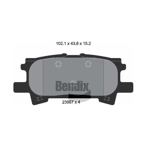 Bendix Braking BPD2071 Set Di Pastiglie Freno, Freno A Disco Oe 0446648030 Compatibile Con Rx-image