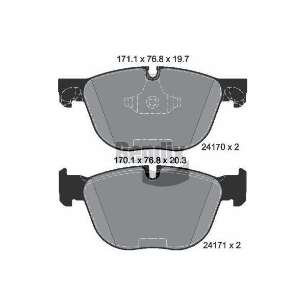 Bendix Braking BPD1240 Set Di Pastiglie Freno, Freno A Disco Oe 2413038 Compatibile Con X4, X5, X6-image