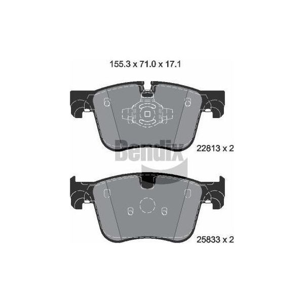 Bendix Braking BPD1573 Set Di Pastiglie Freno, Freno A Disco Oe 1623162380 Compatibile Con Berlingo, C4, C5, Combo, Grandland, 3008, 5008, 508, Partner, Rifter, Proace-image