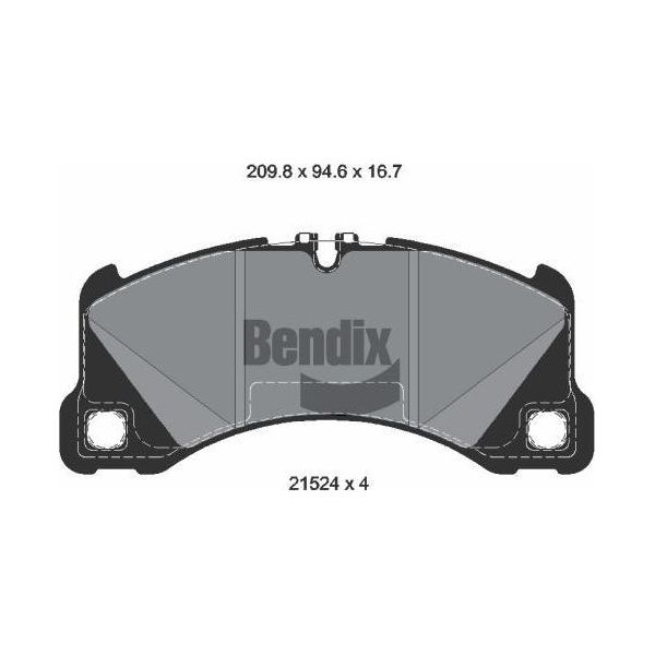 Bendix Braking BPD2440 Set Di Pastiglie Freno, Freno A Disco Oe 95B698151AK Compatibile Con Cayenne, Macan, Panamera-image
