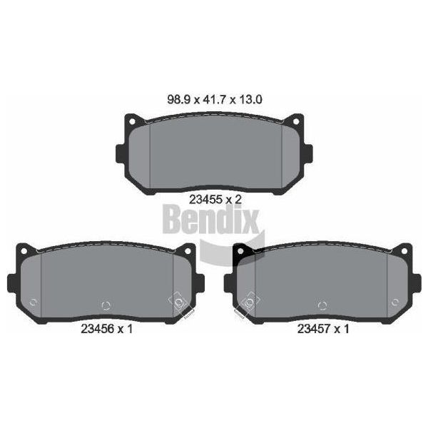 Bendix Braking BPD1984 Set Di Pastiglie Freno, Freno A Disco Oe 0K2FC2628Z Compatibile Con Carens, Cerato, Clarus, Shuma-image