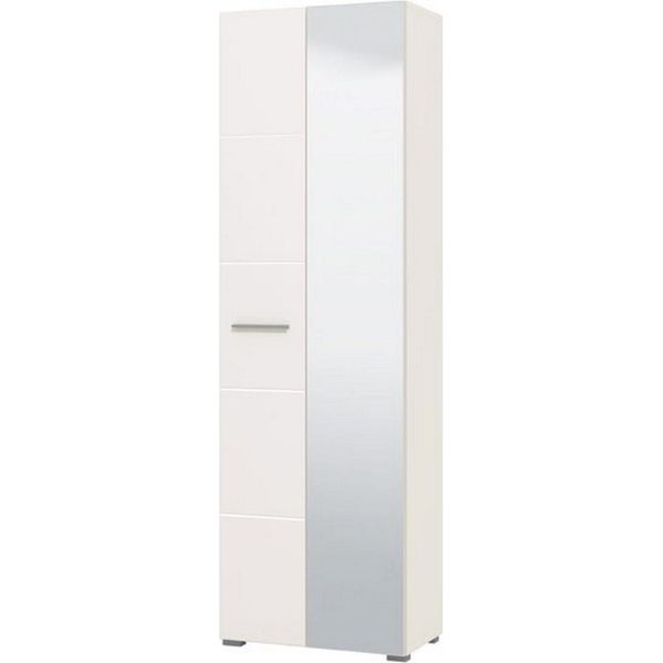 Dmora Guardaroba 2 Ante Griante 60X193H Cm Bianco, Appendiabiti 4 Ripiani-image