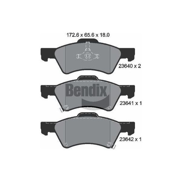 Bendix Braking BPD2021 Set Di Pastiglie Freno, Freno A Disco Oe 05019803AA Compatibile Con Voyager-image