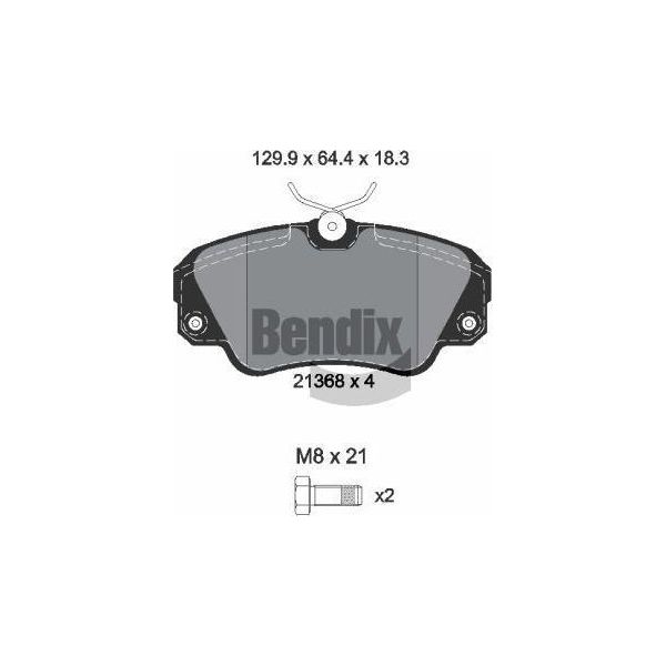 Bendix Braking BPD1784 Set Di Pastiglie Freno, Freno A Disco Oe 1605004 Compatibile Con Omega, Senator-image
