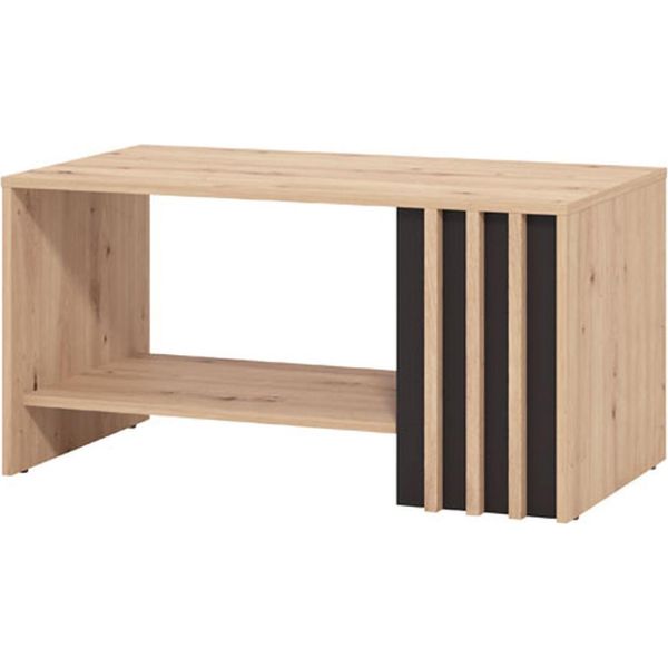 Dmora Tavolino Da Salotto Tricerro 90X50X46H Cm Marrone Rovere Nodi, Un Vano Forma Rettangolare-image