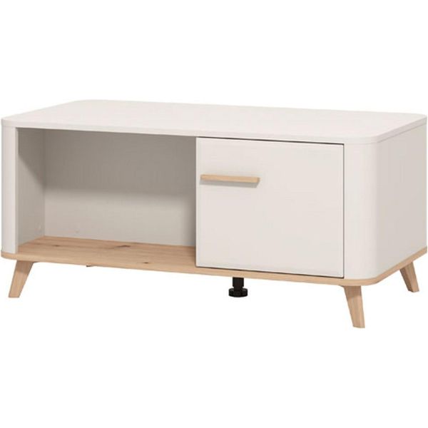 Dmora Tavolino Da Salotto Patu 101X55X46H Cm Beige, Con Piedini Un Vano-image