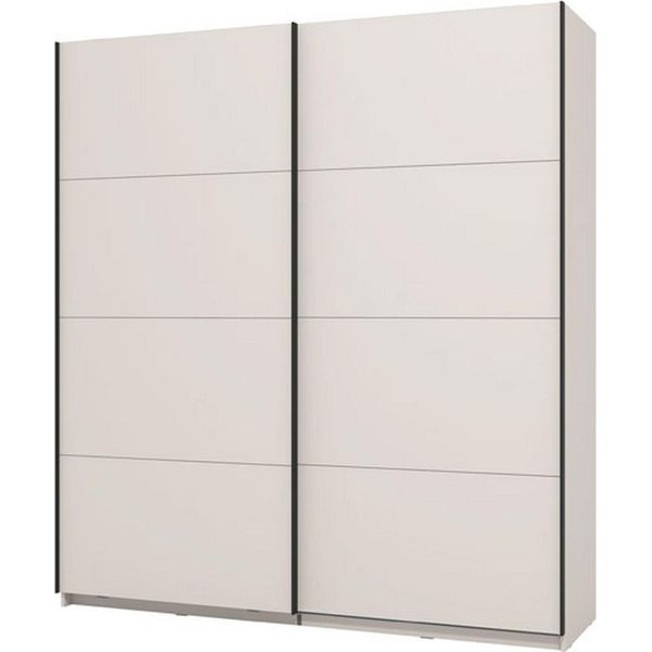 Dmora Guardaroba Grande Cariano 195X218H Cm Bianco Opaco, 2 Ripiani Appendiabiti-image