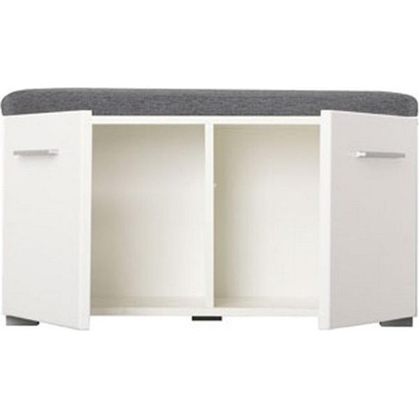 Dmora Mobile Da Ingresso Cannole 79X35X45H Cm Bianco, Un Ripiano 2 Ante-image