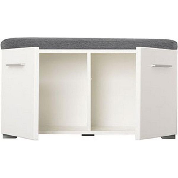 Dmora Mobile Da Ingresso Cannole 79X35X45H Cm Bianco, Un Ripiano 2 Ante-image
