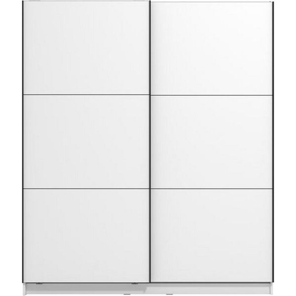 Dmora Guardaroba Grande Cerchio 179X210H Cm Bianco Opaco, Appendiabiti 5 Ripiani-image