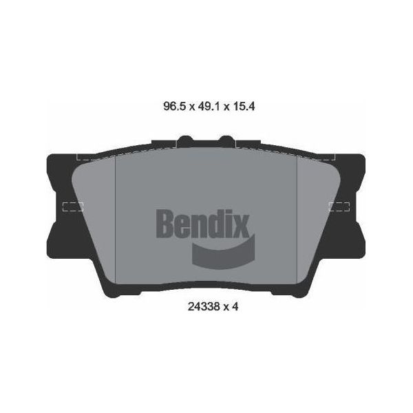 Bendix Braking BPD1271 Set Di Pastiglie Freno, Freno A Disco Oe 19184917 Compatibile Con Es, Camry, Rav 4-image