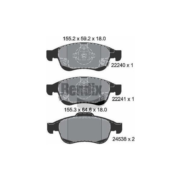 Bendix Braking BPD1309 Set Pastiglie Freno, Freno A Disco Oe 77368048 Compatibile Con 500X, Renegade-image
