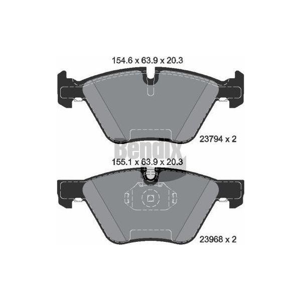 Bendix Braking BPD1204 Set Di Pastiglie Freno, Freno A Disco Oe 2288875 Compatibile Con Serie 3 E90, Serie 3 E93, Serie 3 E92, Serie 3 E91, X1, Z4 E89-image