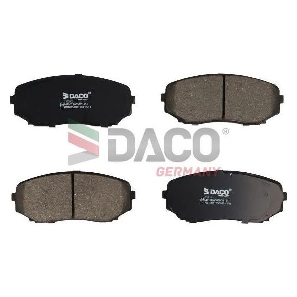 Daco Germany 322212 Set Di Pastiglie Freno, Freno A Disco Oe EHY23328Z Compatibile Con CX-7, CX-9, Pajero-image