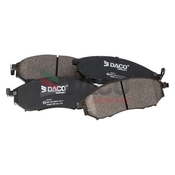 Daco Germany 322617 Set Di Pastiglie Freno, Freno A Disco Oe 41060AR090 Compatibile Con Murano, NP300, Pathfinder, Qashqai, Koleos-image