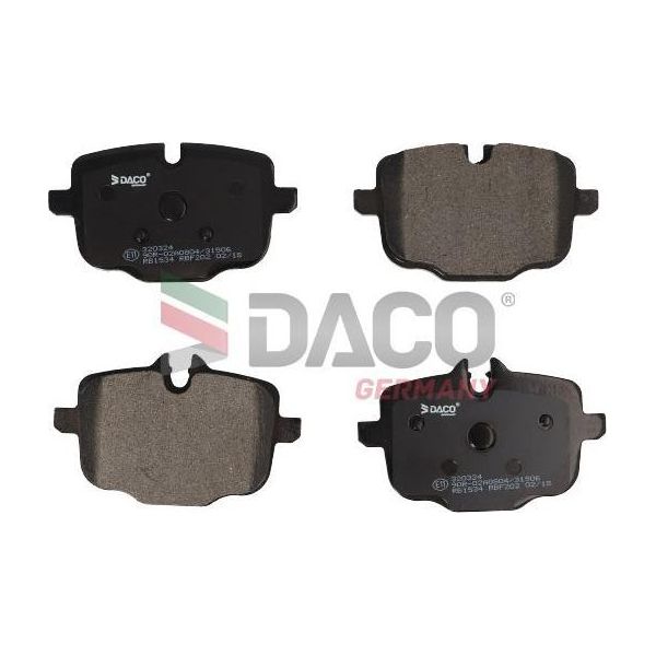 Daco Germany 320324 Set Di Pastiglie Freno, Freno A Disco Oe 2284389 Compatibile Con Serie 5 F10, Serie 5 G30, Serie 5 F11, Serie 5 G31, Serie 6 F12, Serie 6 F13, Serie 6 F06, Serie 6 G32, Serie 7 G11, Serie 8 F91, Serie 8 F92, Serie 8 F93, X3, X4, X5, X6, X7-image