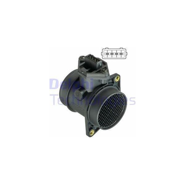 Delphi AF10376-12B1 Misuratore Di Massa Dell'aria Oe 037906461C Compatibile Con Sharan, Passat 3B, Golf Iv, Bora, Octavia, Alhambra, Thesis, Croma, A6 4B, A4 8D, A3 8L, Spider, Brera, Alf. 166, Alf. 159-image