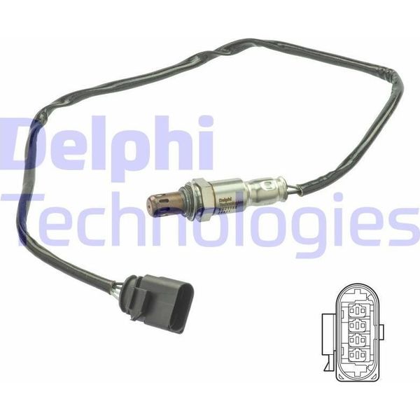 Delphi ES21148-12B1 Sonda Lambda Oe 04E906262EB Compatibile Con Touran, T-ROC, Passat 3BG, Passat Alltrack, Golf Vii, Golf Sportsvan, Superb, Octavia, Karoq, Leon, Ateca, Q2, A3 8V-image