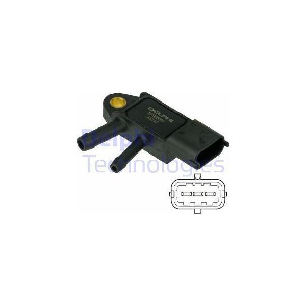 Delphi DPS00007 Abgasdrucksensor Oe 51855119 Kompatibel Mit Boxer, Bipper, Ypsilon, Musa, Delta, Daily, Tipo, Strada, Qubo, Punto, Panda, Linea, Idea, Grande Punto, Fiorino, Ducato, Doblo, Croma, Bravo, 500X, 500L, 500C, 500, Nemo, Jumper, Stelvio, Spider, Mito, Giulietta, Giulia, Brera, Alf. 159-image