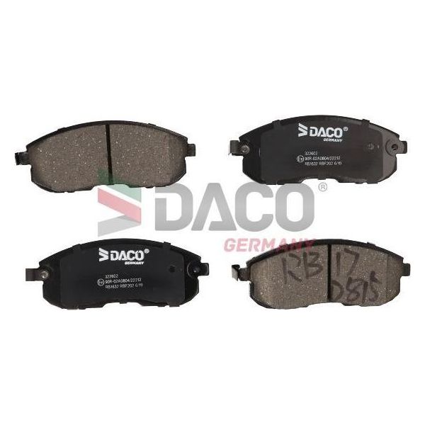 Daco Germany 322602 Set Di Pastiglie Freno, Freno A Disco Oe 410605Y790 Compatibile Con 350 Z, Cefiro, Juke, Maxima, Pulsar-image