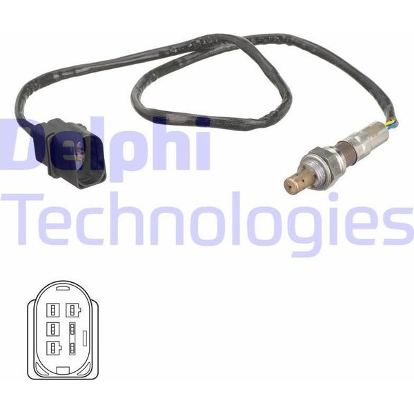 Delphi ES21099-12B1 Sonda Lambda Oe 030906262K Compatibile Con Polo 6V, Polo 9N, Polo 6N, Lupo, Caddy, Fabia, Inca, Ibiza, Cordoba, Arosa-image