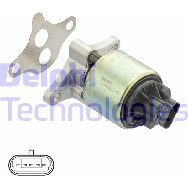 Delphi EG10397-12B1 Valvola Egr Oe 25182126 Compatibile Con Aveo, Cruze, Epica, Lacetti, Nubira, Kalos, Tosca-image