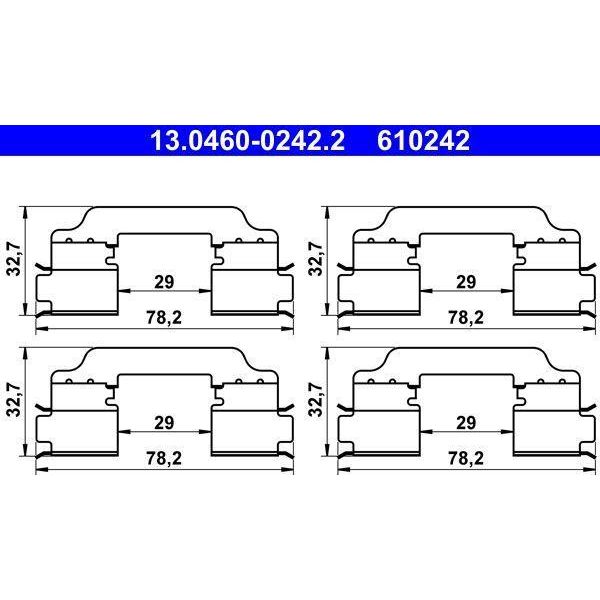 Ate 13.0460-0242.2 Set Di Accessori, Pastiglie Freno A Disco Oe 440831467R Compatibili Con Kangoo-image