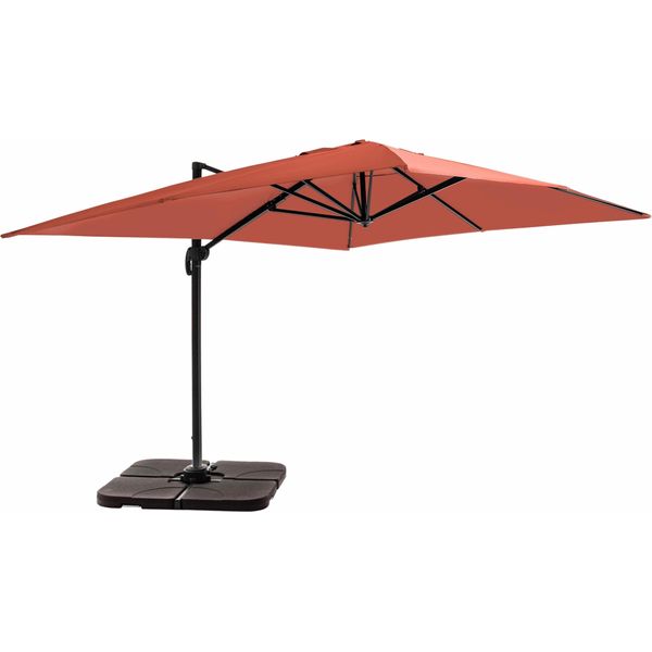 Ombrellone 4X3M 360° Incl. + 4 Marmette Da Riempire, Terracotta - Oviala Caserta-image