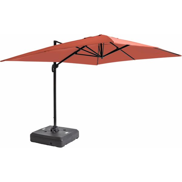Ombrellone 4X3M 360° Inclinabile Con Base A Ruote, Terracotta - Oviala Caserta-image