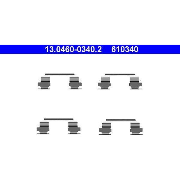 Ate 13.0460-0340.2 Set Di Accessori, Pastiglie Freno A Disco Oe 410808H385 Compatibili Con X-Trail-image