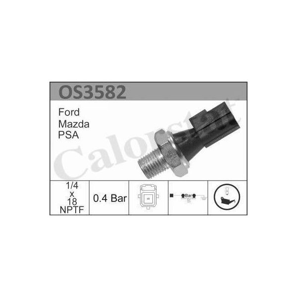 Calorstat By Vernet OS3582 Pressostato Olio Oe 1131J2 Compatibile Con Boxer, Tribute, Defender, X-Type, Transit, Tourneo, Ka, Ranger, Mondeo, Maverick, Focus, Fiesta, Escort, Cougar, Jumper-image