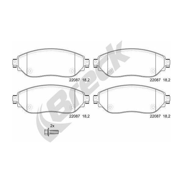 Breck 22087 00 703 00 Set Pastiglie Freno, Freno A Disco Oe 6000620046 Compatibile Con Talento, NV300, Vivaro, Trafic-image