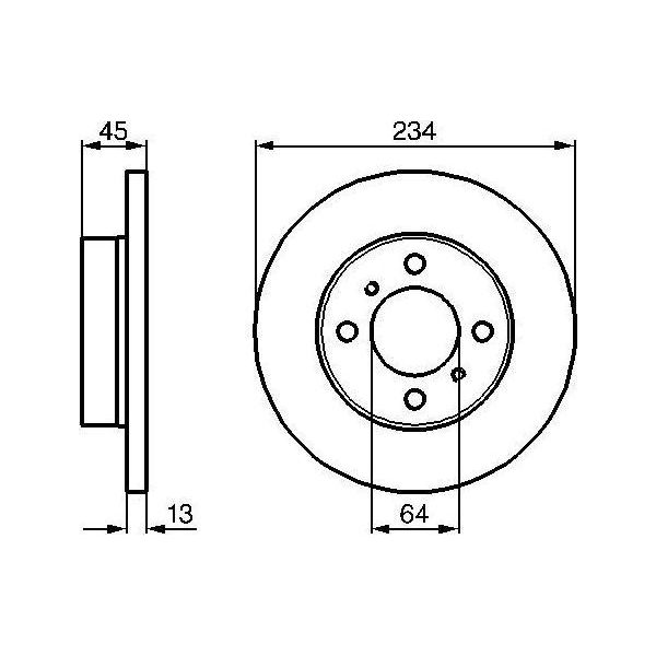 Bosch 0 986 478 636 Disco Freno Oe MB699280 Compatibile Con Colt-image