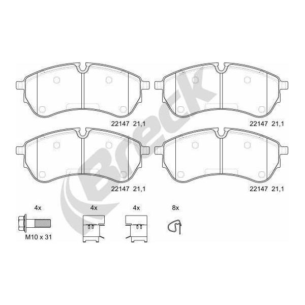 Breck 22147 00 703 00 Set Di Pastiglie Freno, Freno A Disco Oe 65508206000 Compatibile Con Crafter-image