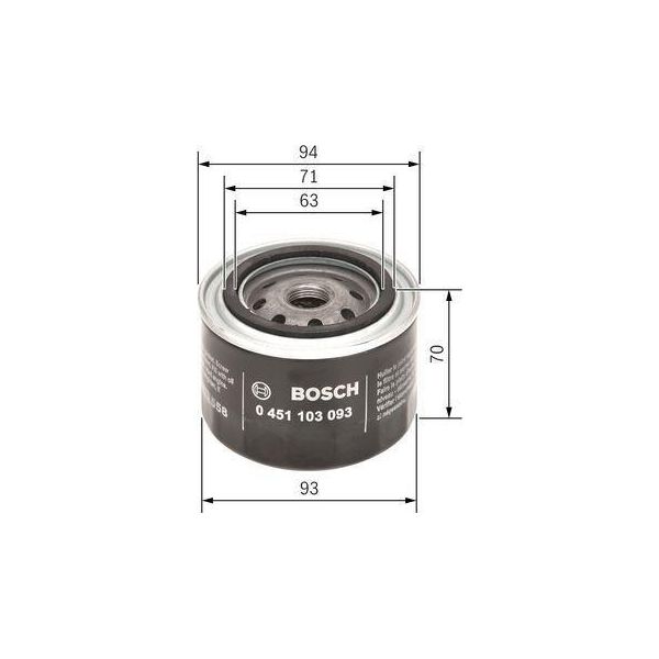 Bosch 0 451 103 093 Filtro Olio Oe 93156302 Compatibile Con Omega, Senator-image