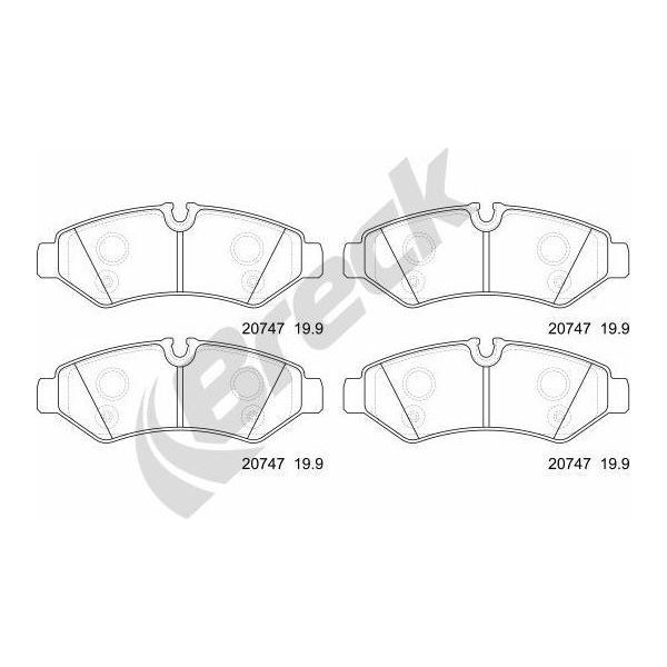 Breck 20747 00 703 00 Set Di Pastiglie Freno, Freno A Disco Oe 9074208600 Compatibile Con Esprinter, Sprinter-image