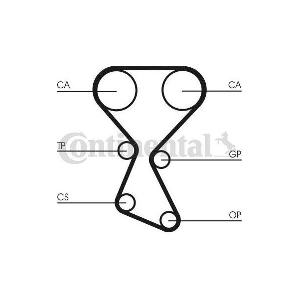 Continental Ctam CT1027 Cinghia Dentata Oe 2431238010 Compatibile Con Highway, Santa Fe, Sonata, Trajet, Magentis-image